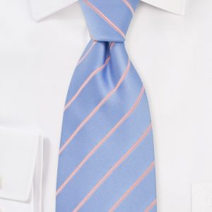 Baby Blue and Pink Striped Neck Tie