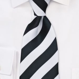 Black & White Striped Tie