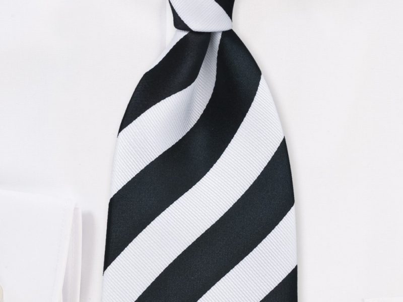 Black & White Striped Tie