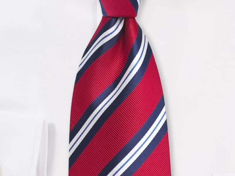 Preppy Repp Stripe Tie in Red and Blue