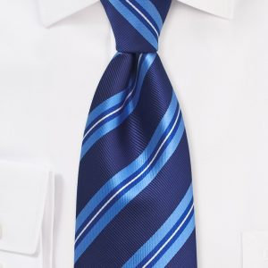 Royal Blue and Sky Blue Striped Tie