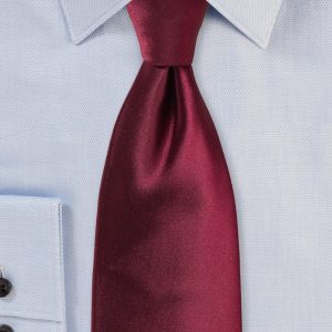 Solid Color Tie in Wine