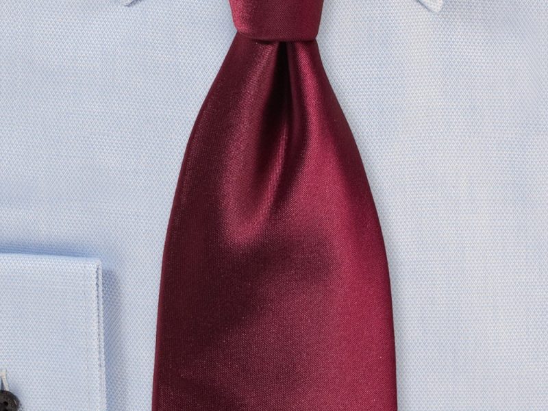 Solid Color Tie in Wine