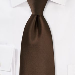 Solid Mens Tie in Chocolate Brown