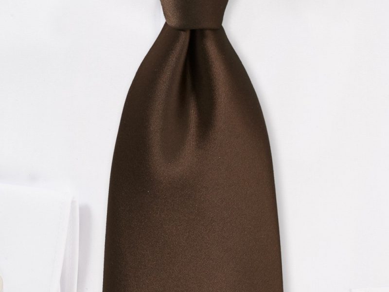 Solid Mens Tie in Chocolate Brown