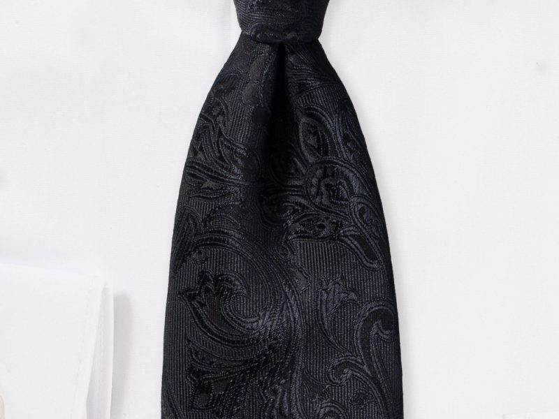 Wedding Paisley Tie in Jet Black