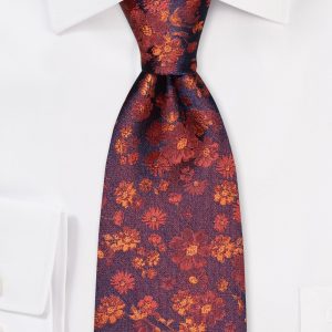 Cinnamon Spice Floral Tie