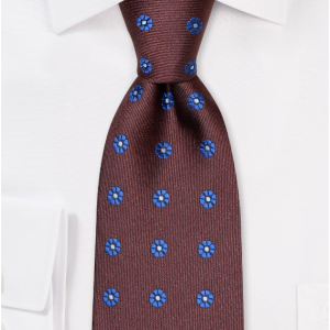 brown and blue tie