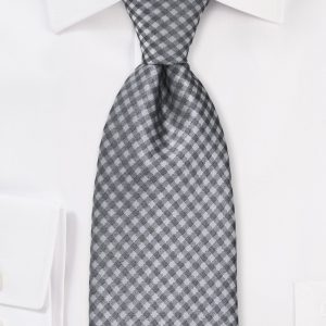 Gingham Tie in Silvers