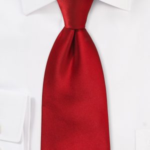 Solid Mens Tie in Crimson Red