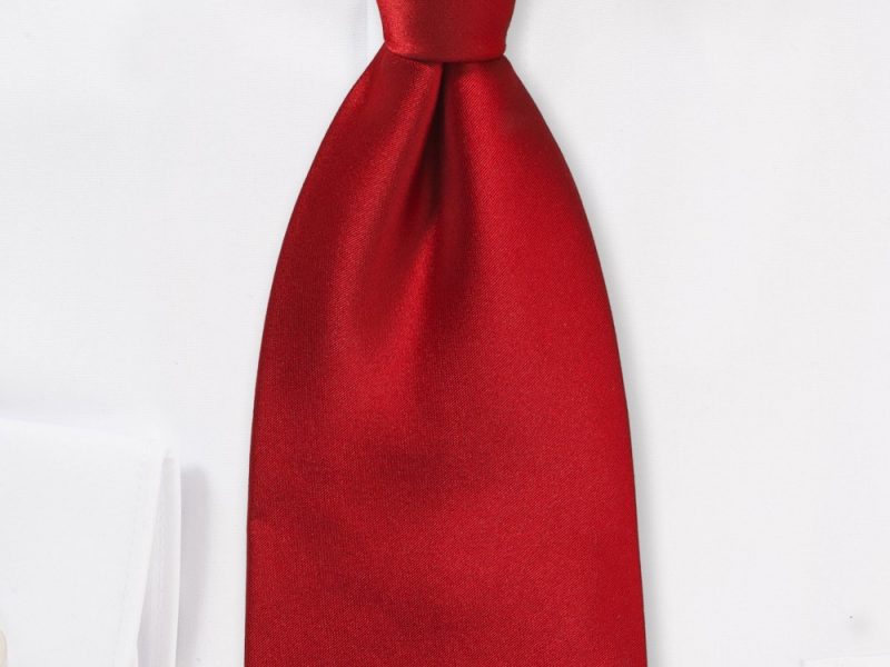 Solid Mens Tie in Crimson Red