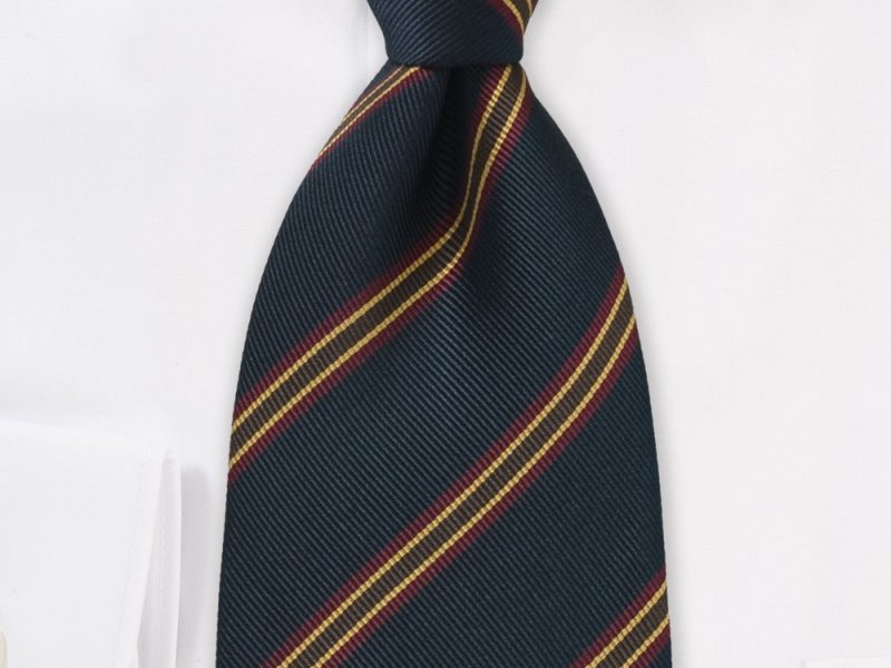  British Repp Tie in Navy Navy and Burgundy Repp Patterned Tie