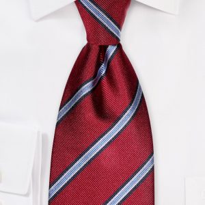 Repp Tie in Deep Red and Blue