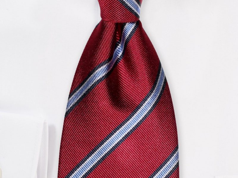 Repp Tie in Deep Red and Blue