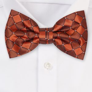 Copper Check Weave Bowtie