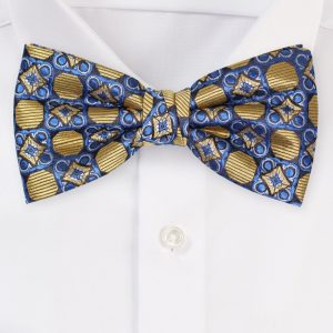 Foulard Bowtie in Blue and Gold