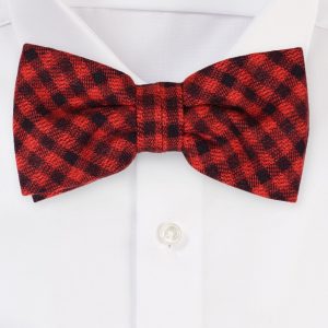 Punk Rock Check Bowtie in Red and Black